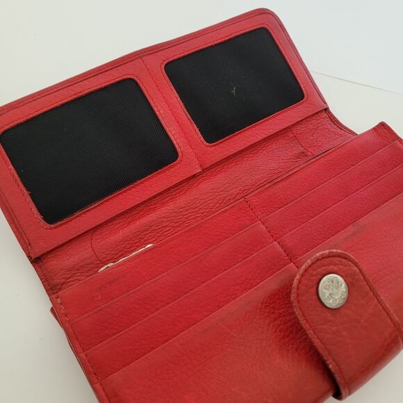 Bree Large Wallet Clutch Geniue Leather Red Card Bill Pen Key Holder Strap - Picture 3 of 13